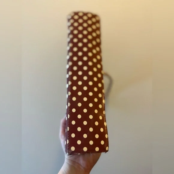 Vintage Brown Polka Dot Handbag Kisslock Great Condition - Picture 4 of 4